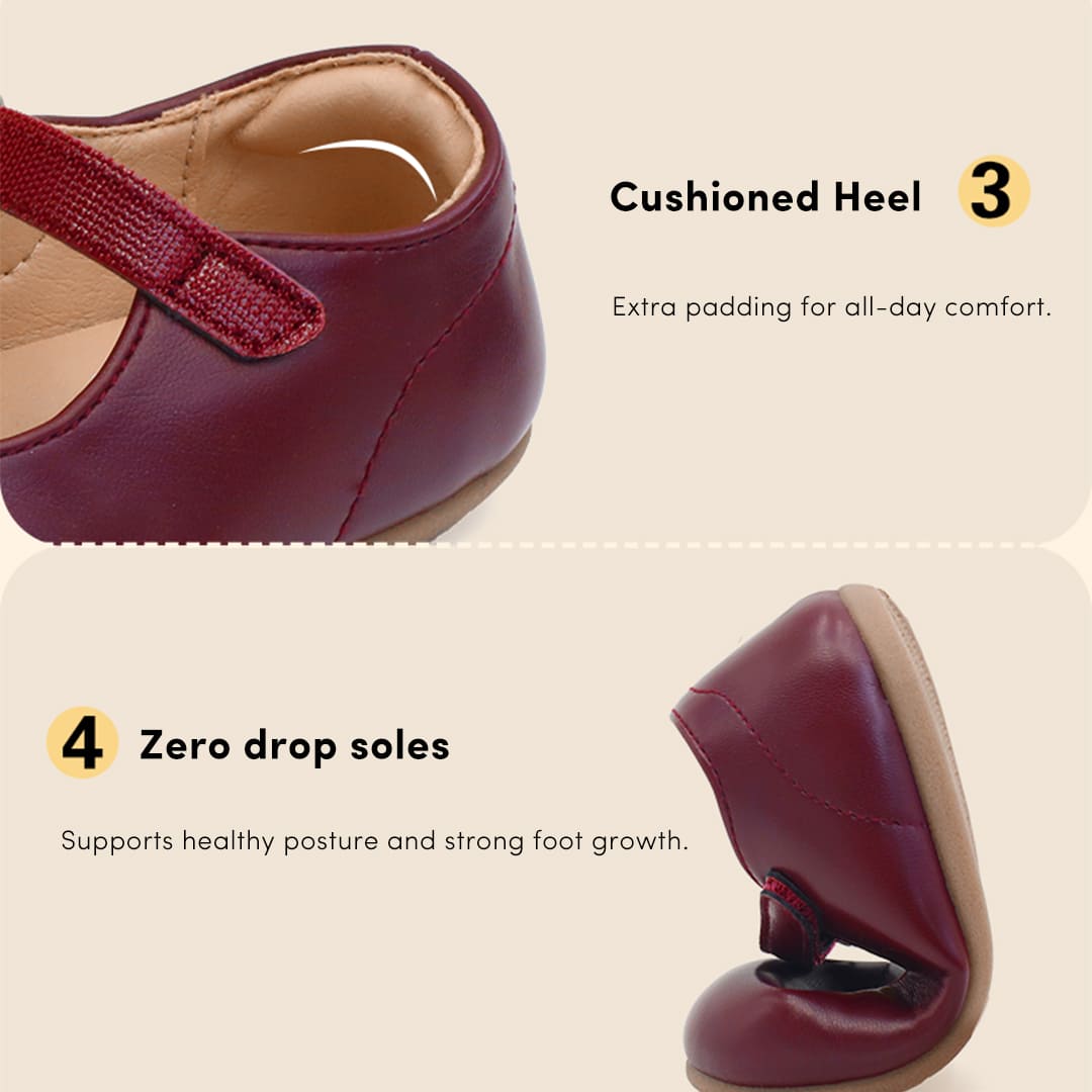PetalGrace Leather Mary Jane Shoes Blush | Soft Sole Baby Footwear