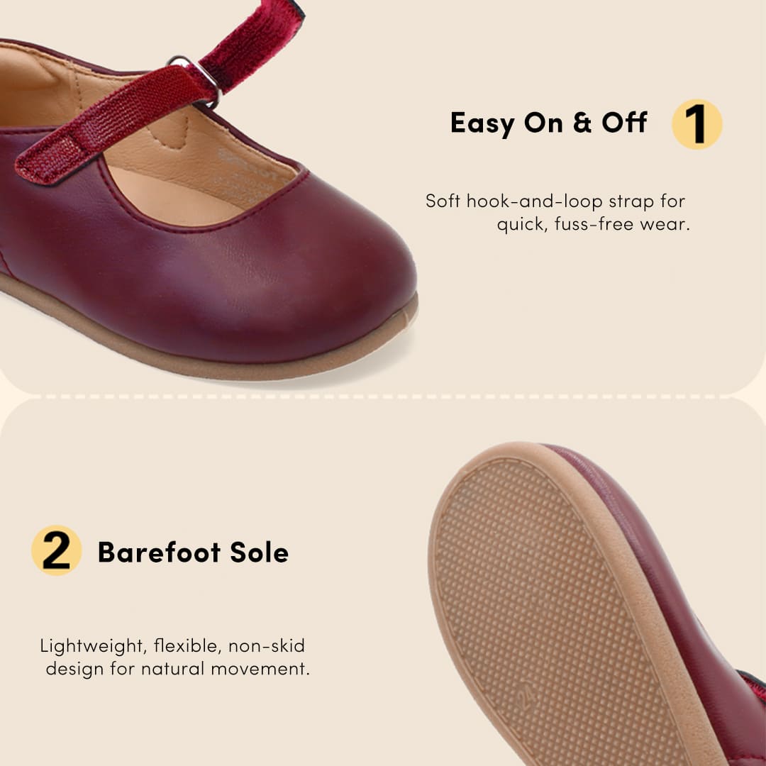 PetalGrace Leather Mary Jane Shoes Blush | Soft Sole Baby Footwear