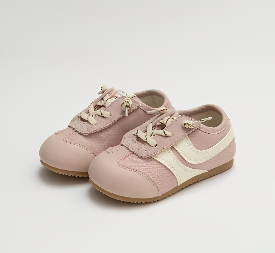 WhisperWalk Retro Stripe Toddler Sneakers in Pink