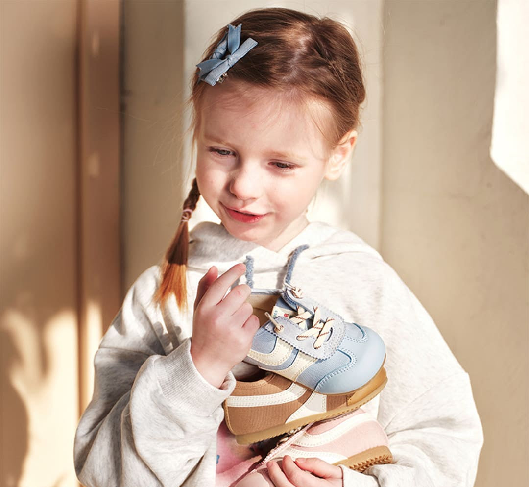 WhisperWalk Retro Stripe Toddler Sneakers | Breathable Soft Sole Shoes