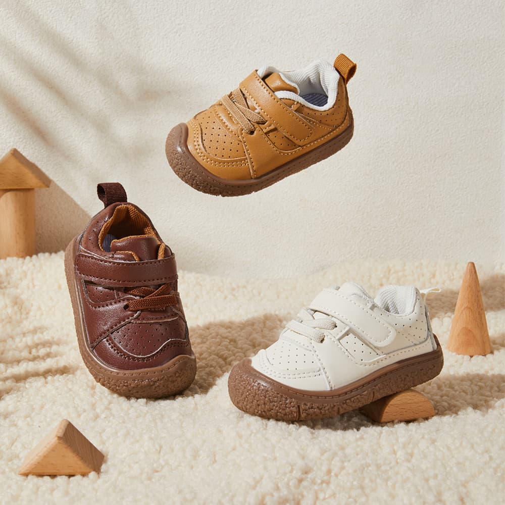GentleStride Baby Sneakers Grey | Lightweight Non-Slip First Walking Shoes