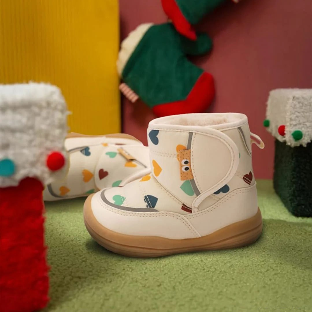 Winter Blossom Toddler Boots Navy | Cozy Non-Slip Shoes