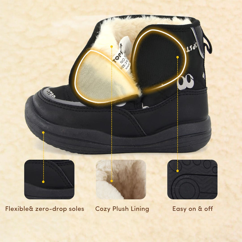 Winter Blossom Toddler Boots Navy | Cozy Non-Slip Shoes