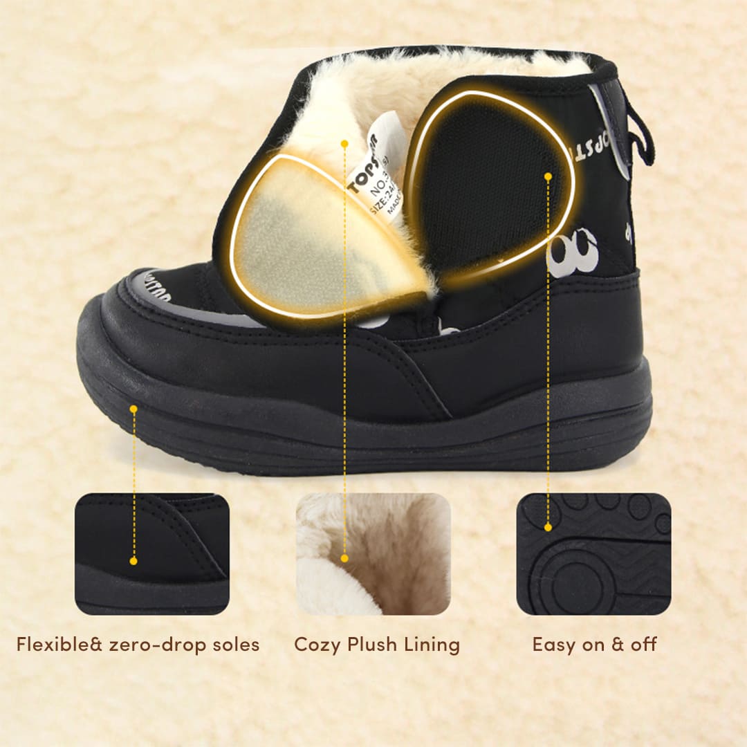 Winter Blossom Toddler Boots Navy | Cozy Non-Slip Shoes