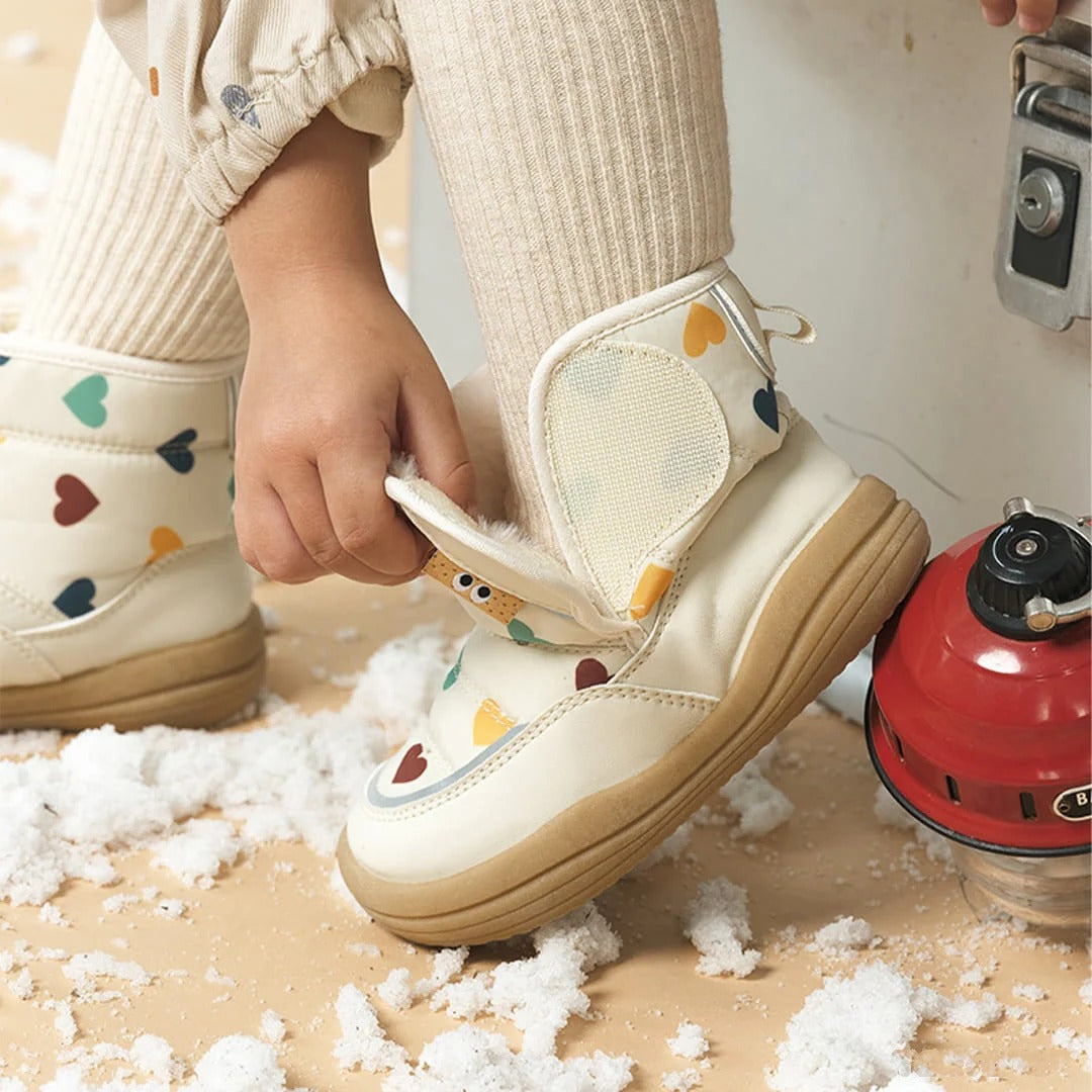 Winter Blossom Toddler Boots Navy | Cozy Non-Slip Shoes