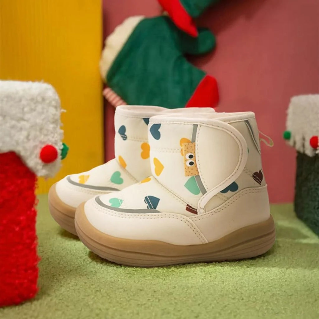 Winter Blossom Toddler Boots Navy | Cozy Non-Slip Shoes