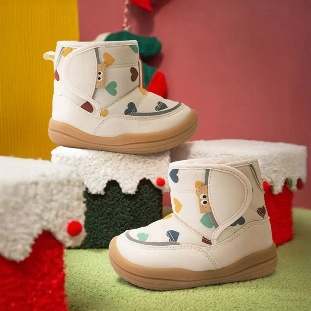 Winter Blossom Toddler Boots Navy | Cozy Non-Slip Shoes