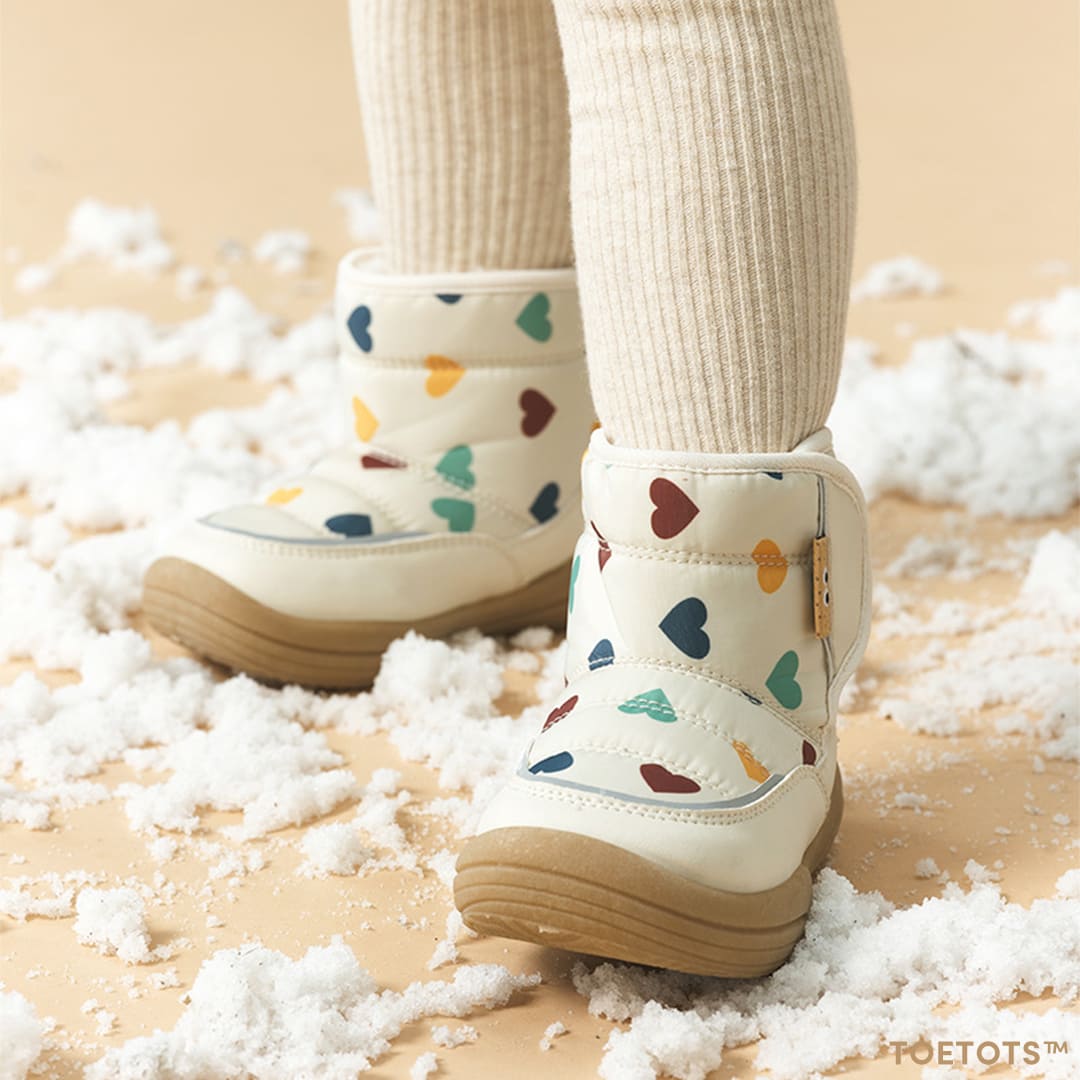 Winter Blossom Toddler Boots Navy | Cozy Non-Slip Shoes