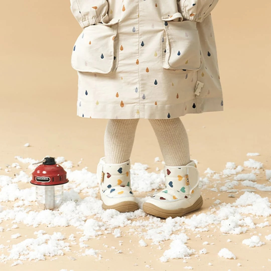 Winter Blossom Toddler Boots Navy | Cozy Non-Slip Shoes