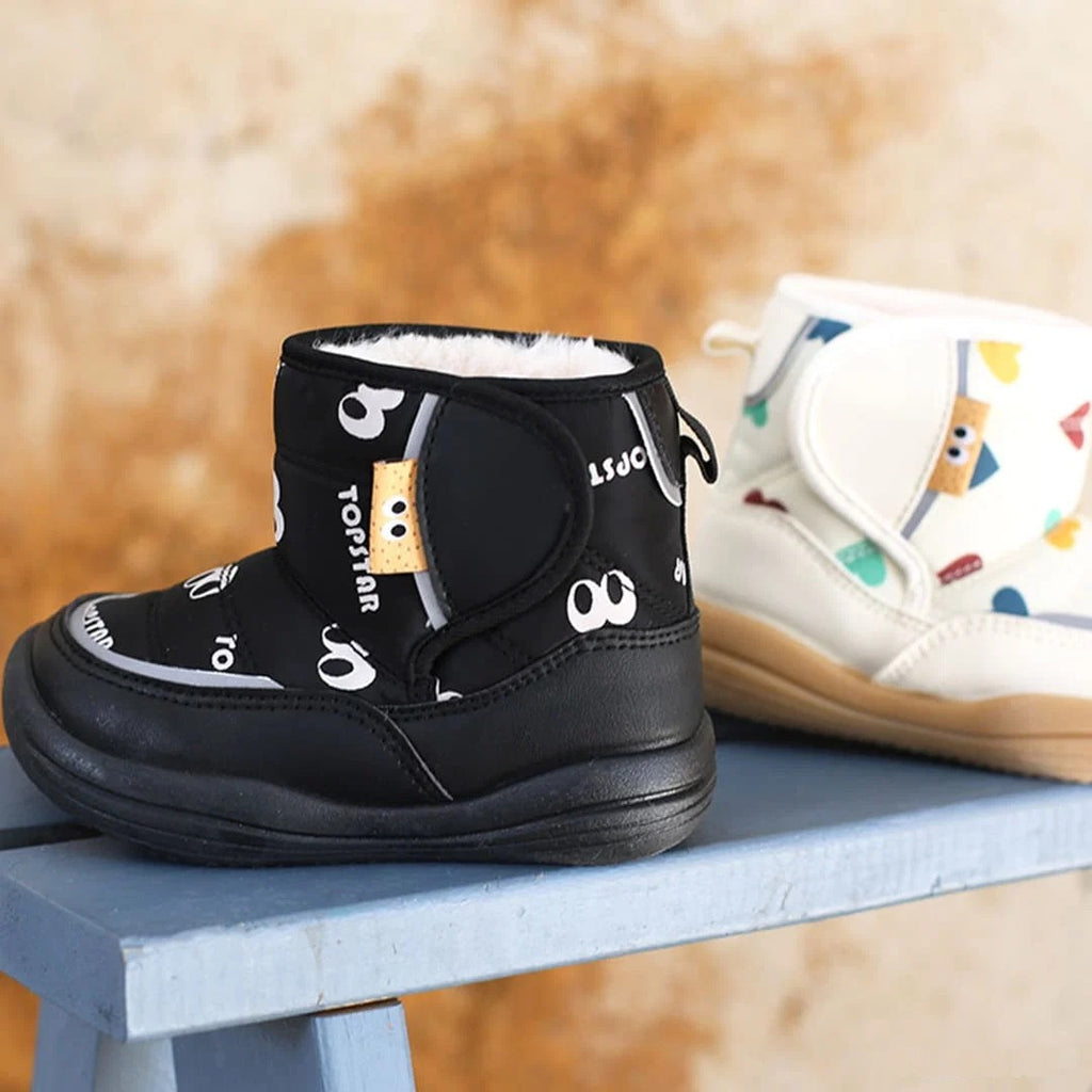 Winter Blossom Toddler Boots Navy | Cozy Non-Slip Shoes