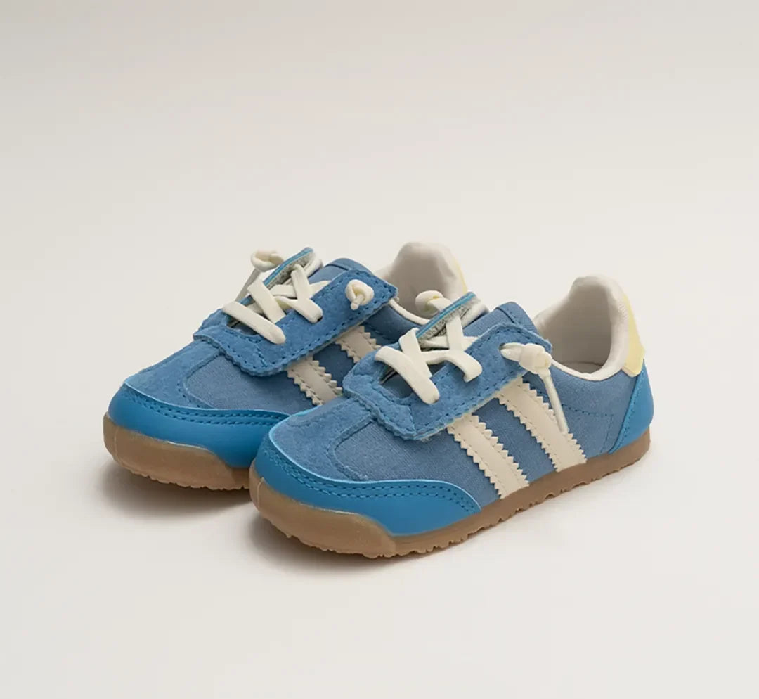 Meadow Breeze Suede Toddler Trainers | Lightweight Non-Slip Side-Stripe Shoes