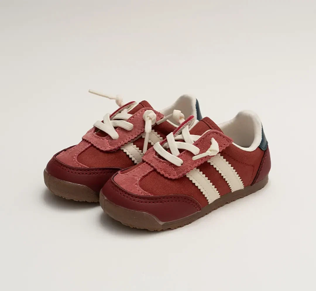 Meadow Breeze Suede Toddler Trainers | Lightweight Non-Slip Side-Stripe Shoes