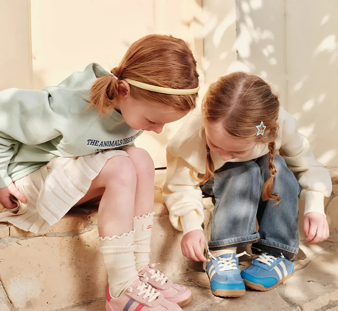 Meadow Breeze Suede Toddler Trainers | Lightweight Non-Slip Side-Stripe Shoes