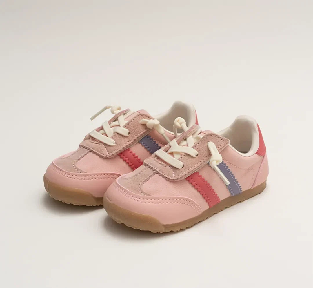 Meadow Breeze Suede Toddler Trainers | Lightweight Non-Slip Side-Stripe Shoes