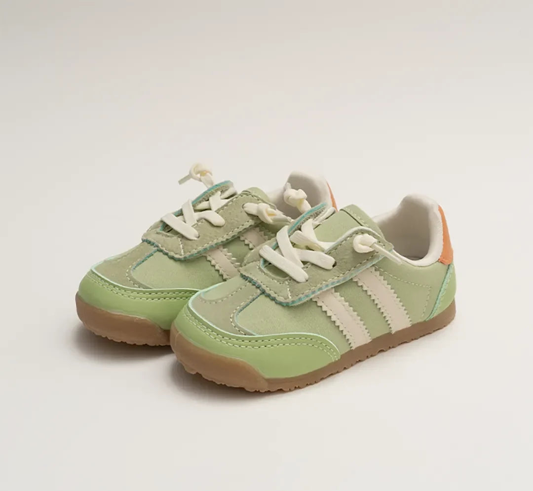 Meadow Breeze Suede Toddler Trainers | Lightweight Non-Slip Side-Stripe Shoes