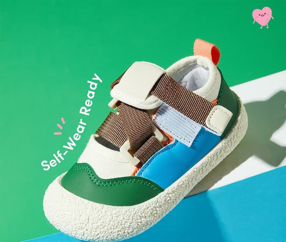 GentleStride Colourblock Baby Sneakers | Velcro Soft Sole First Walking Shoes