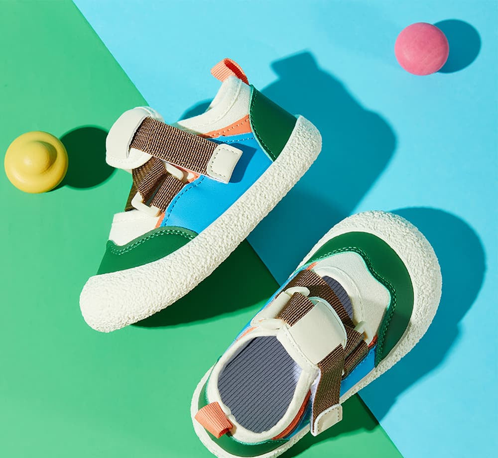 GentleStride Colourblock Baby Sneakers | Velcro Soft Sole First Walking Shoes