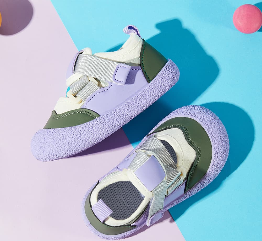 GentleStride Colourblock Baby Sneakers | Velcro Soft Sole First Walking Shoes
