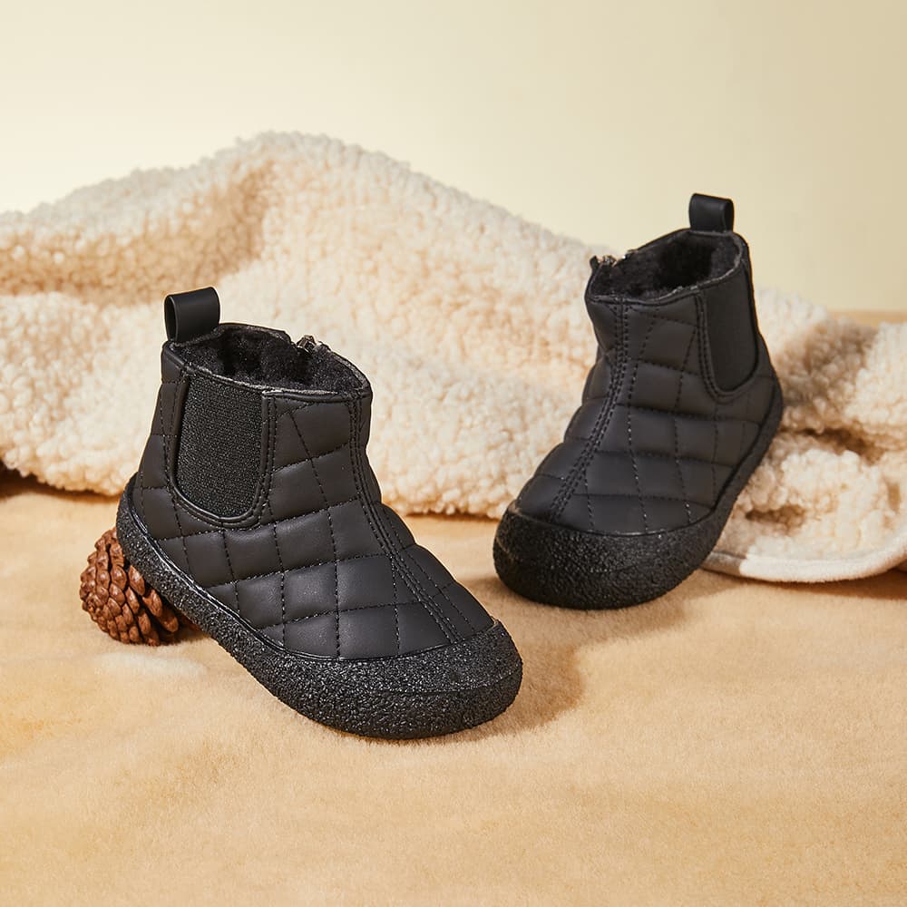 Winter Blossom Toddler Boots Navy | Cozy Non-Slip Footwear