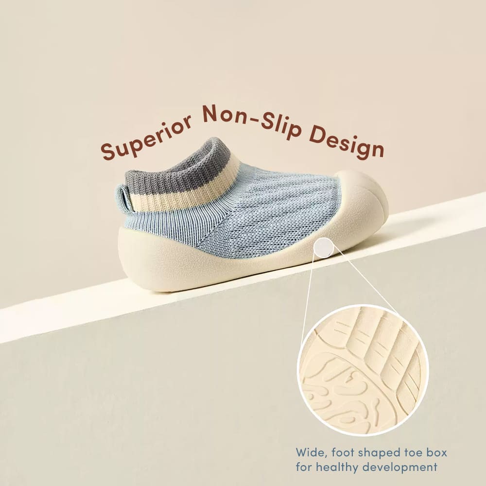 GentleStride Non-Slip Toddler Shoes Grey | Soft Sole First Walking Shoes