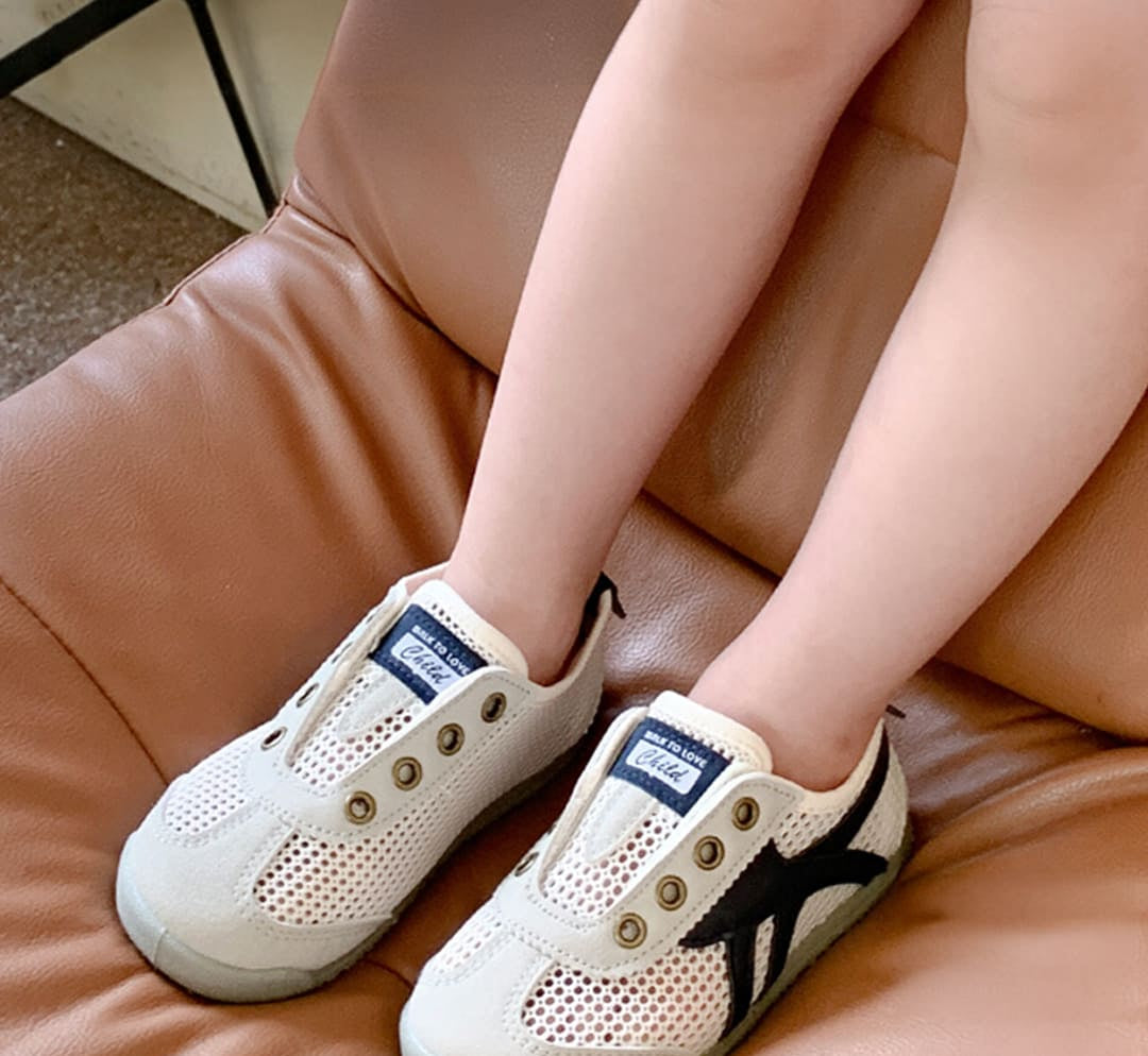 GentleStride Mesh Panel Kids Trainers | Breathable Soft Sole Toddler Shoes