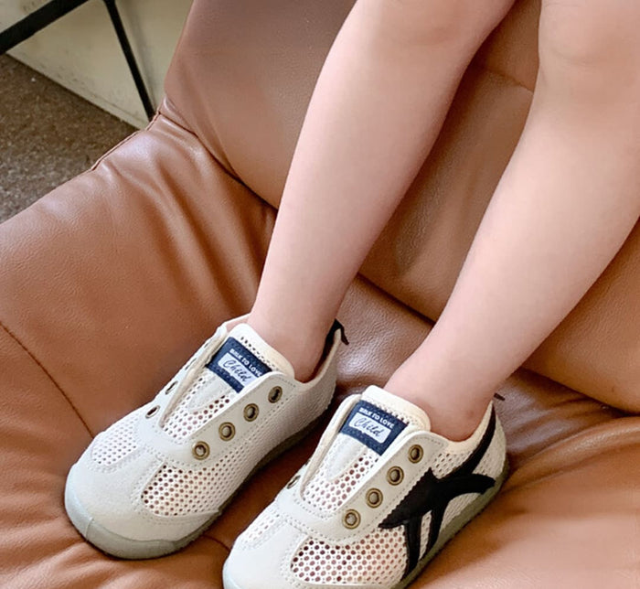 GentleStride Mesh Panel Kids Trainers | Breathable Soft Sole Toddler Shoes