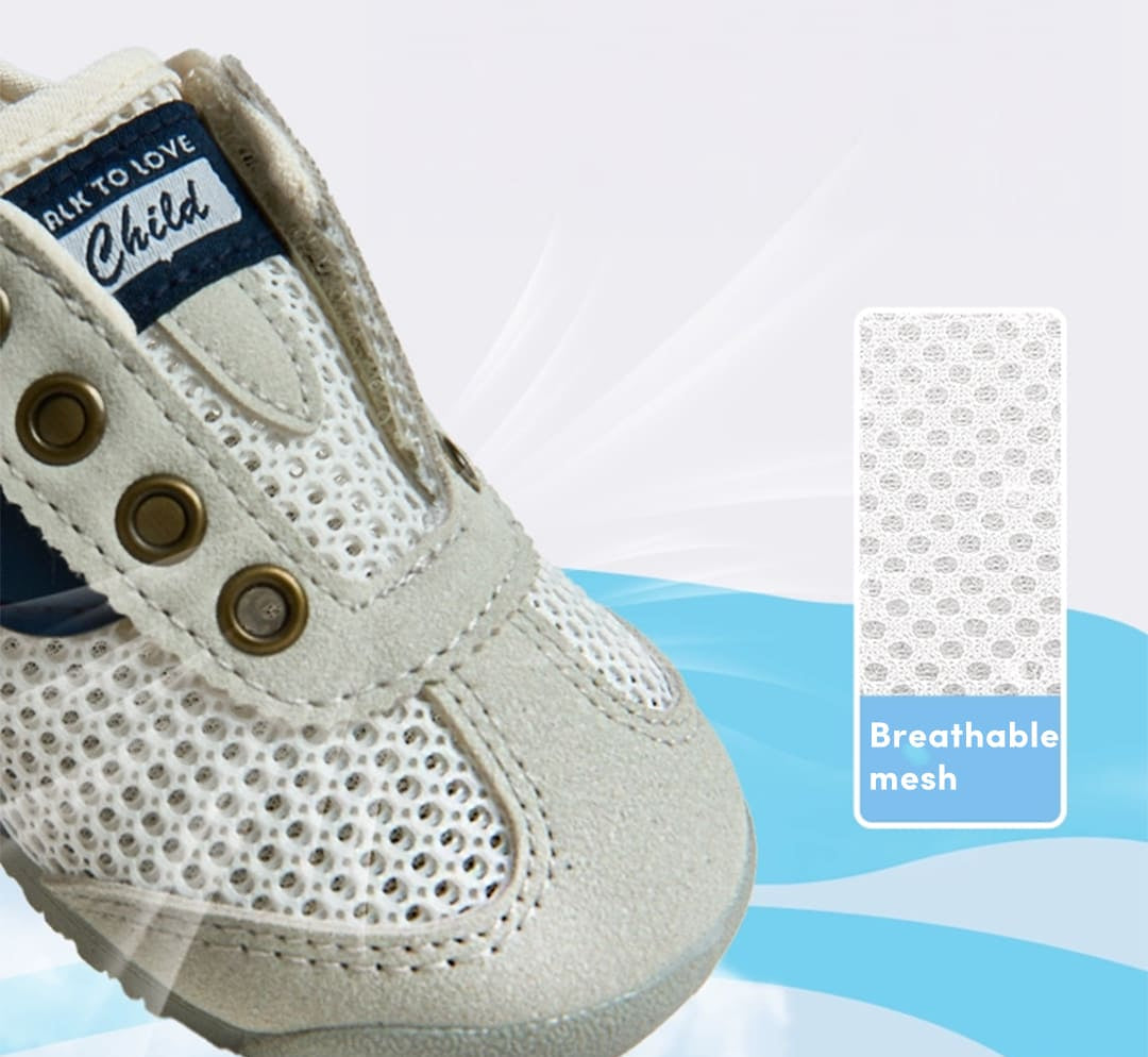 GentleStride Mesh Panel Kids Trainers | Breathable Soft Sole Toddler Shoes