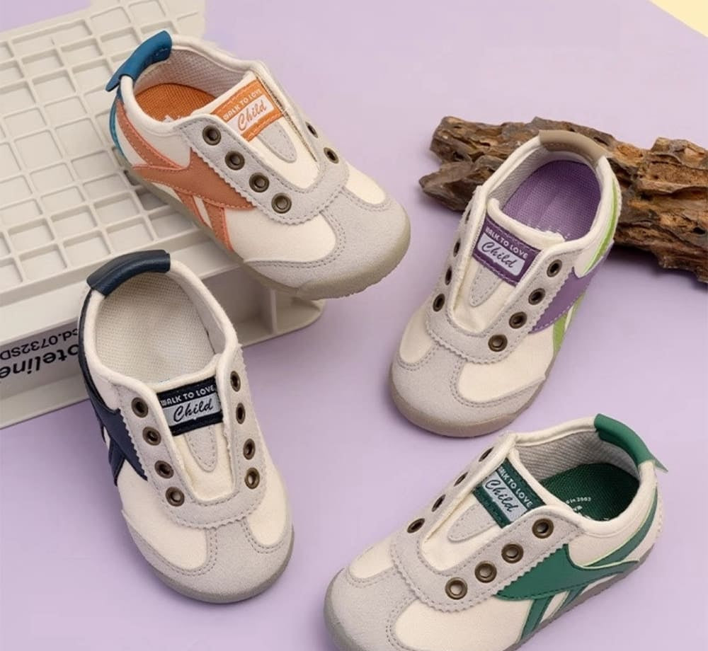 GentleStride Canvas Kids Trainers | Breathable Soft Sole Toddler Shoes