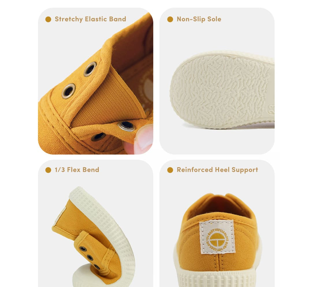 GentleStride Canvas Baby Plimsolls | Lightweight Soft Sole First Walking Shoes