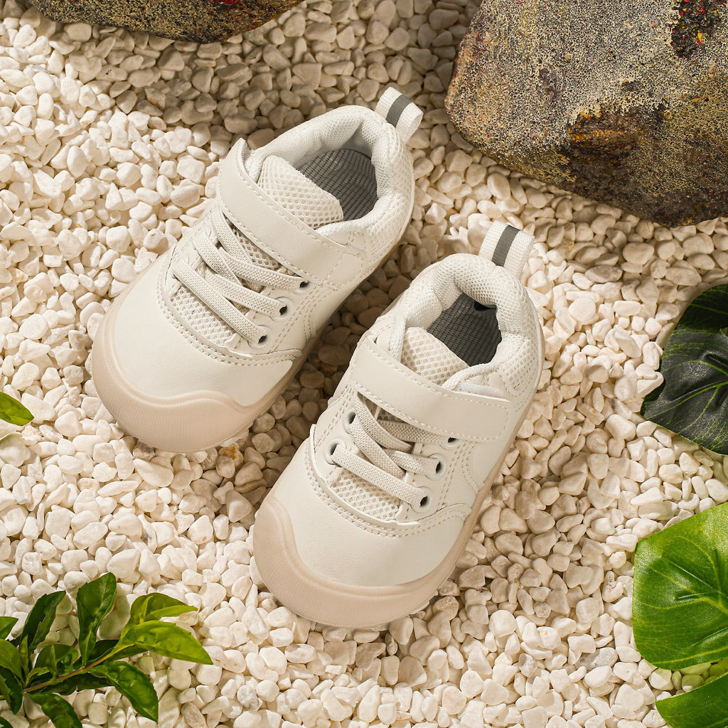 Starlit Stride Baby Sneakers White | Breathable Soft Sole First Walking Shoes