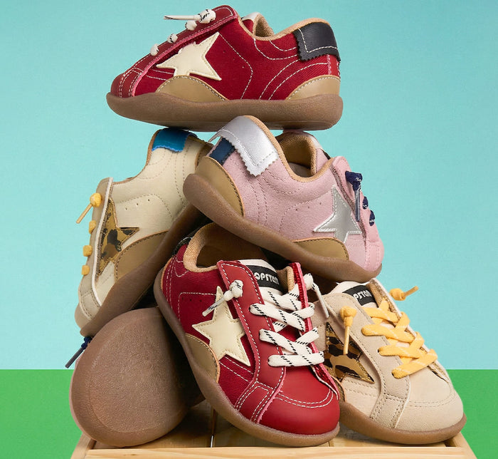 WhisperWalk Lace-Up Star Toddler Sneakers | Lightweight Non-Slip Baby Shoes