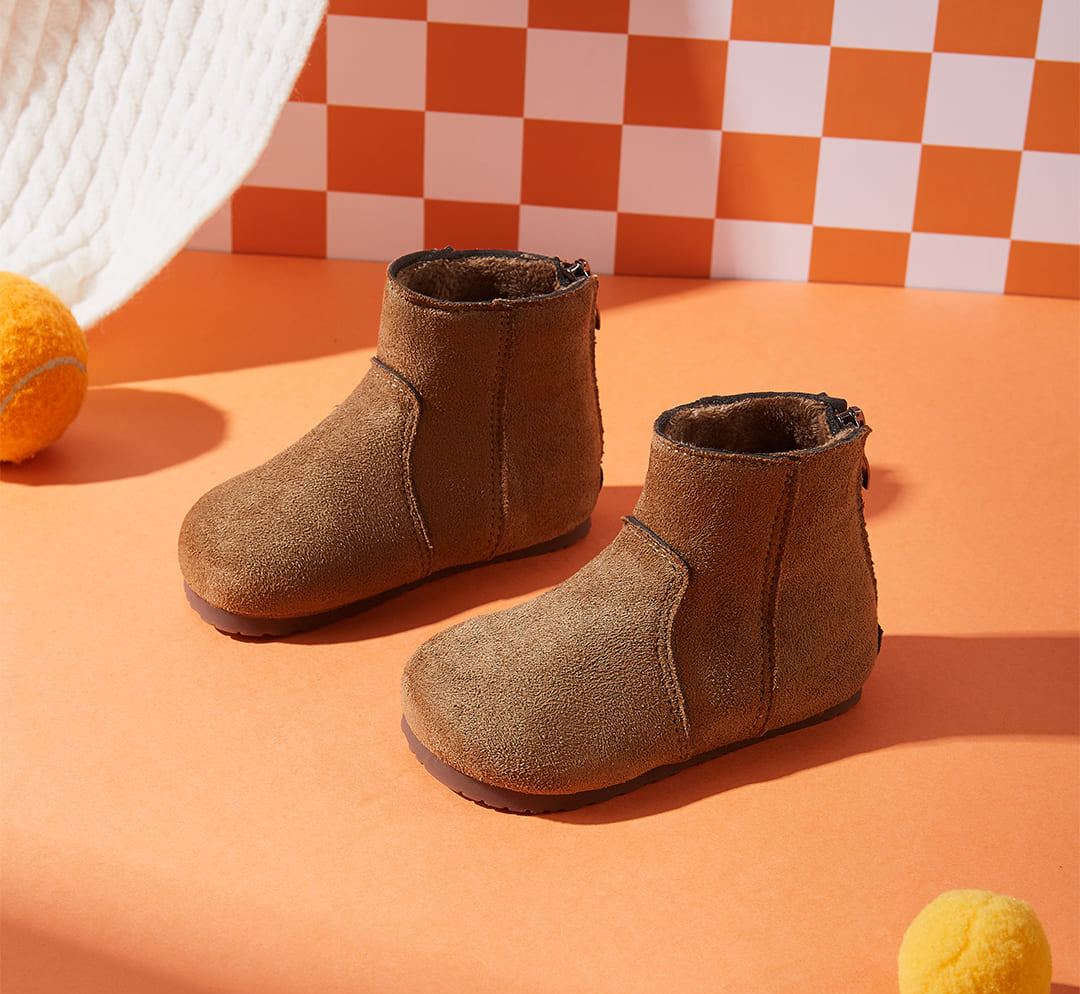 Frosty Paws Toddler Suede Winter Boots | Cosy Non-Slip Footwear