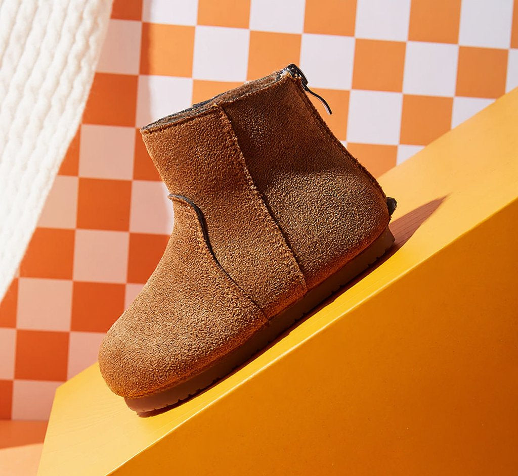 Frosty Paws Toddler Suede Winter Boots | Cosy Non-Slip Footwear