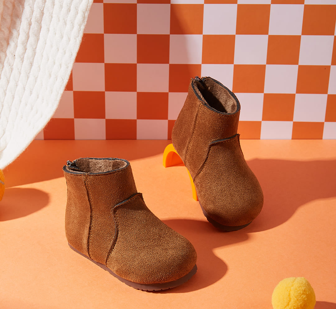Frosty Paws Toddler Suede Winter Boots | Cosy Non-Slip Footwear