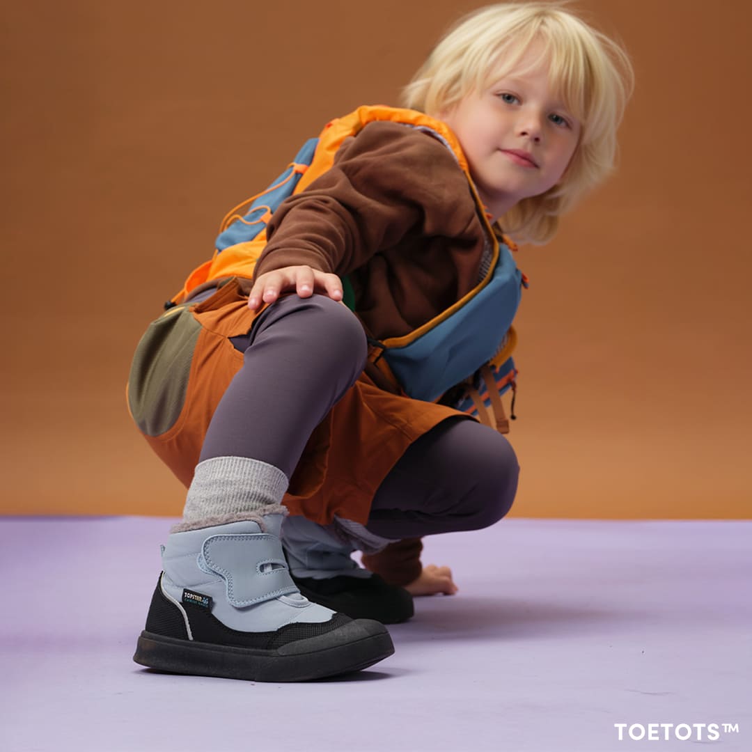 Trekka Cozy Toddler Winter Boots Grey | Non-Slip Soft Sole Shoes