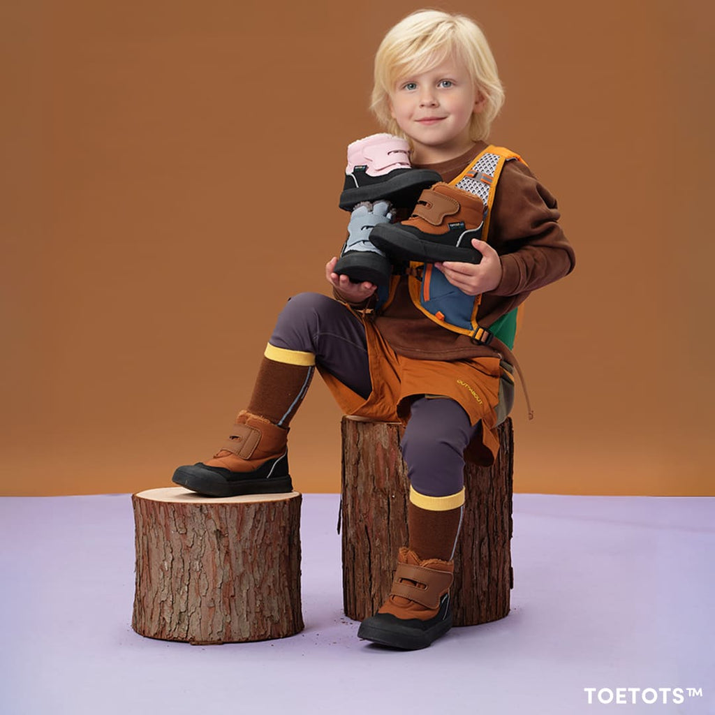 Trekka Cozy Toddler Winter Boots Grey | Non-Slip Soft Sole Shoes