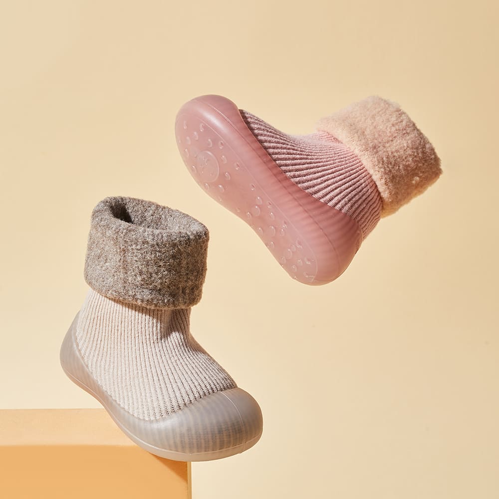 GentleStride Toddler Sock-Shoes Grey | Non-Slip Soft Sole Footwear