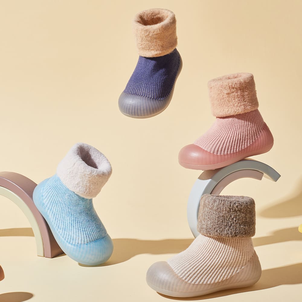 GentleStride Toddler Sock-Shoes Grey | Non-Slip Soft Sole Footwear