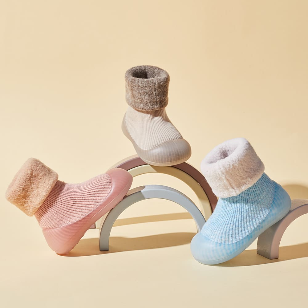 GentleStride Toddler Sock-Shoes Grey | Non-Slip Soft Sole Footwear