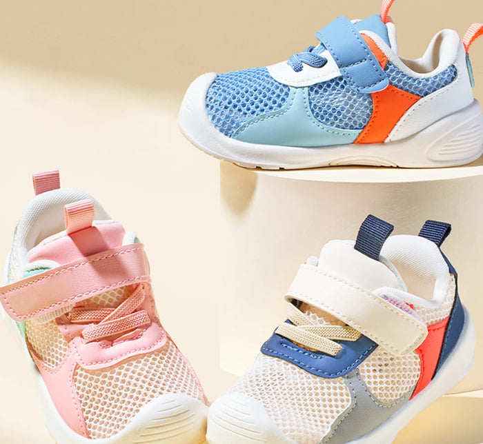 WhisperWalk Colourblock Baby Sneakers | Breathable Soft Sole First Walking Shoes