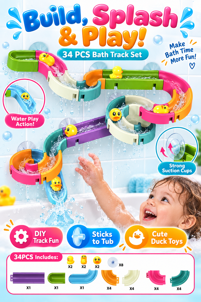 Baby Bisou AquaTrack Bath Toy, 34 Pcs