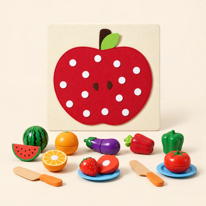 Apple Orchard Felt Food Sorting Board, Apple Starter Set