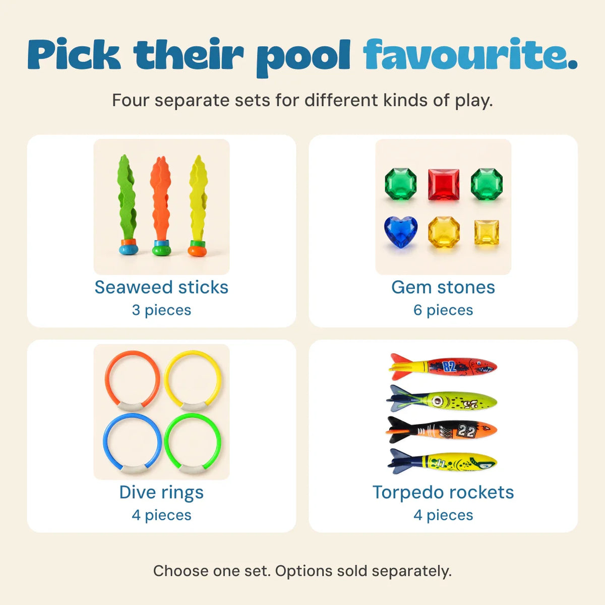 AquaJoy Dive & Seek Pool Toy Set
