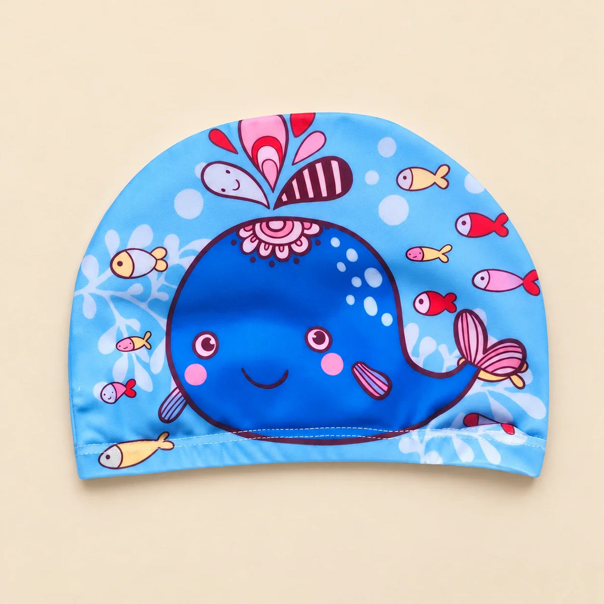 AquaWhimsy Kids Swim Cap, Deep Blue Whale Swim Cap