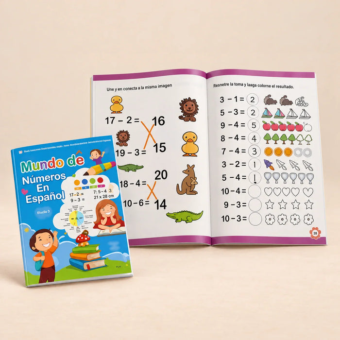 CuddleSprout Spanish NumberWorld Workbook, Spanish Number World