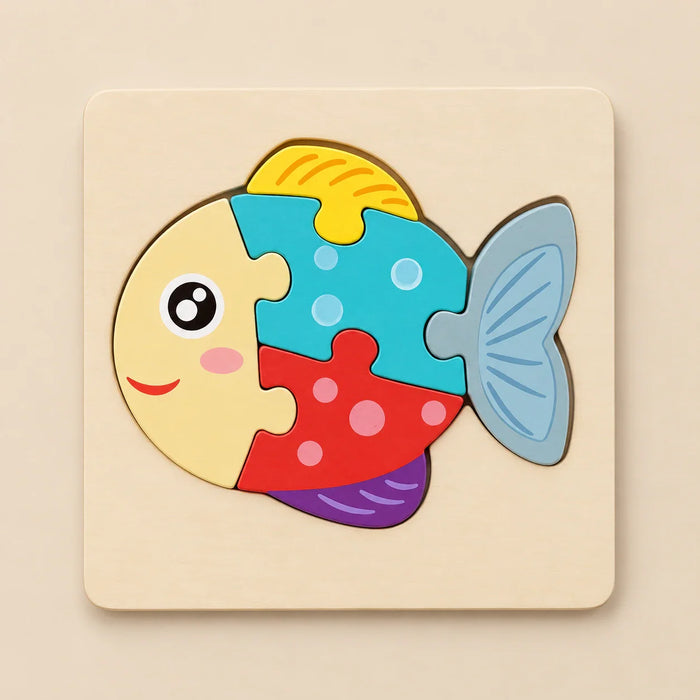 Gentle Curves Shape & Learn Wooden Puzzle, Fish