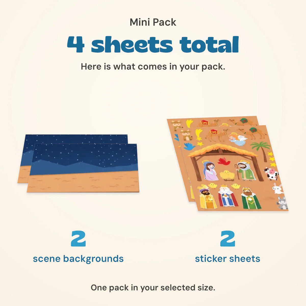 Gentle Glow Nativity Story Sticker Set, Mini Pack (4 Sheets)