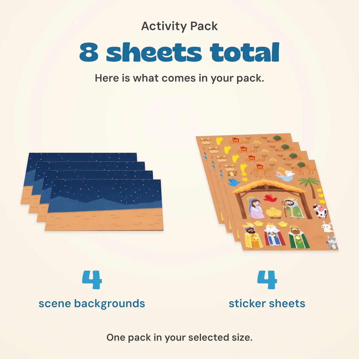 Gentle Glow Nativity Story Sticker Set, Activity Pack (8 Sheets)