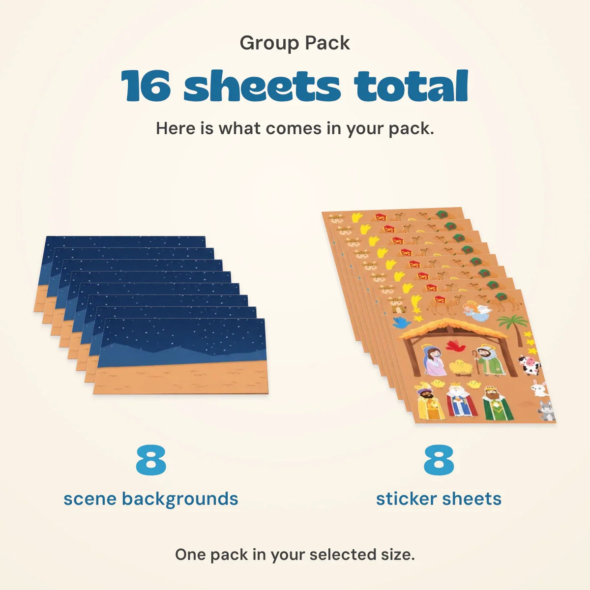 Gentle Glow Nativity Story Sticker Set, Group Pack (16 Sheets)
