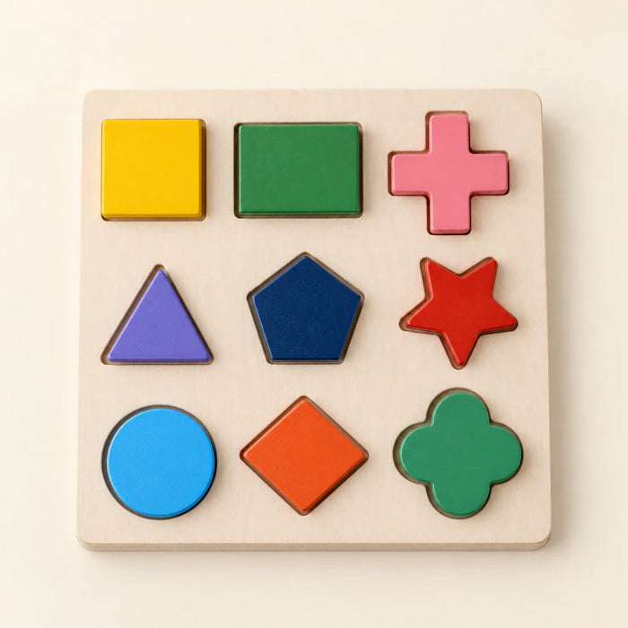 Gentle Grove Montessori Wooden Shape Puzzle | Educational Baby Toy